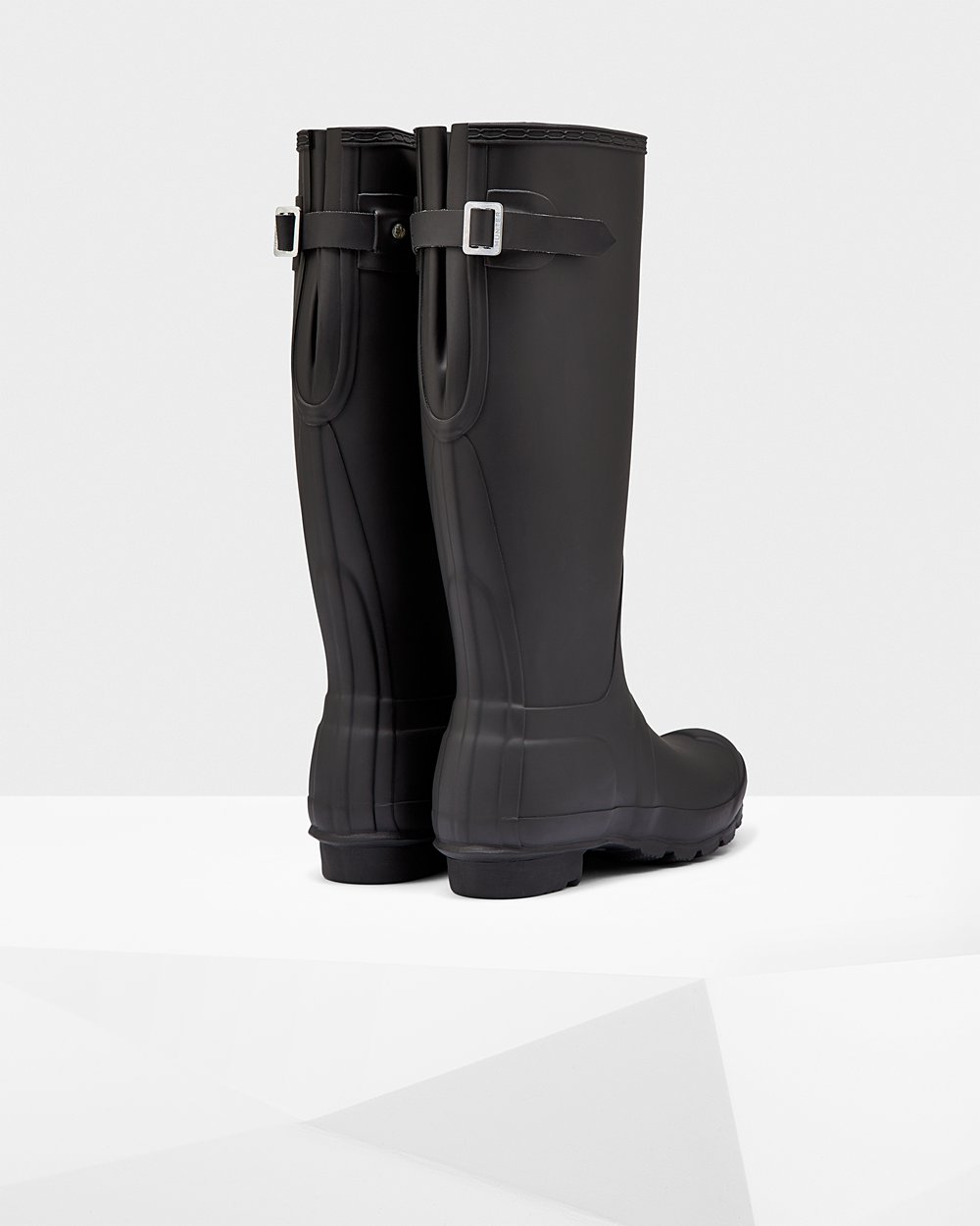 Women Hunter Original Back Adjustable | Tall Rain Boots Black | NZ-60493-STVA